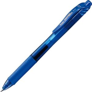 pentel energel x boligrafo de bola retractil punta 0.7mm trazo 0.35mm tinta gel recargable grip de agarre 50% de materiales reciclados color azul