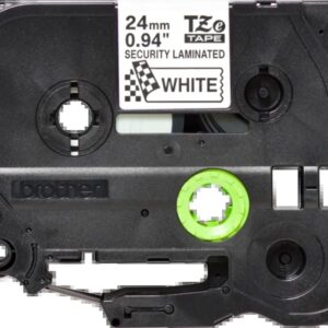 brother tzese5 cinta laminada de seguridad original de etiquetas texto negro sobre fondo blanco ancho 24mm x 8 metros