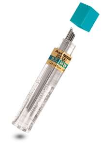 pentel hi polymer tubo de 12 minas de grafito dureza hb trazo 0.7mm alta resistencia