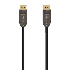 aisens cable displayport aoc v1.4 8k@60hz 4k@120hz 4:4:4 32.4gbps dp/m dp/m 10m color negro