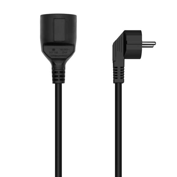 aisens cable alargador de alimentacion schuko cee7/m cee7/h 2.0m color negro