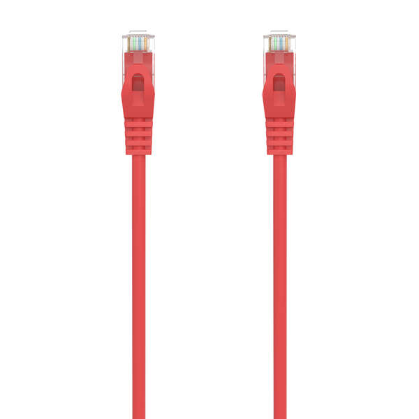 aisens cable de red latiguillo rj45 lszh cat.6a 500 mhz utp awg24 0.25m libre de halogenos 10 gigabit/s color rojo