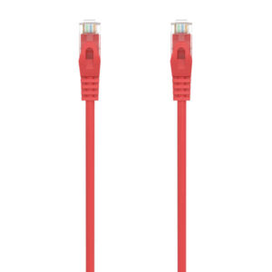 aisens cable de red latiguillo rj45 lszh cat.6a 500 mhz utp awg24 0.3m libre de halogenos 10 gigabit/s color rojo