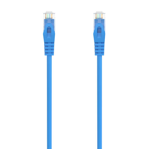 aisens cable de red latiguillo rj45 lszh cat.6a 500 mhz utp awg24 0.25m libre de halogenos 10 gigabit/s color azul