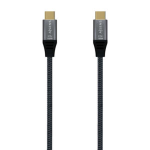 aisens cable usb 3.2 gen2x2 aluminio 20gbps 5a 100w e mark tipousb c/m usb c/m 2.0m color gris