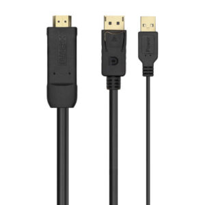 aisens cable conversor activo hdmi 2.0 + usb alim. a displayport v1.2 hdmi/m usb/m dp/m 1.8m color negro