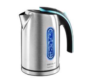 cecotec thermosense 220 steel hervidor de agua 1630w capacidad 1,2l acero inoxidable libre de bpa filtro antical base con giro 360º doble sistema de seguridad