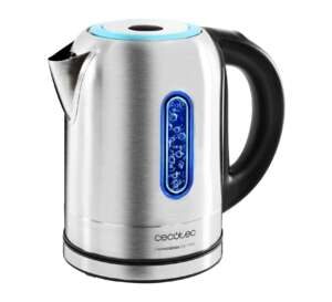 cecotec thermosense 290 steel hervidor de agua 2200w capacidad 1,7l acero inoxidable ajuste electronico de temperatura libre de bpa filtro antical base con giro 360º doble sistema de seguridad