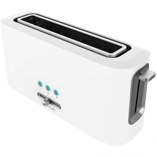cecotec toast & taste 10000 extra white tostadora electrica 980w 6 niveles 1 ranura extraancha capacidad para 2 tostadas incluye soporte panecillos bandeja recogemigas