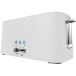 cecotec toast & taste 16000 extra white tostadora electrica 1630w 6 niveles 2 ranuras largas extraanchas capacidad para 4 tostadas incluye soporte panecillos bandeja recogemigas