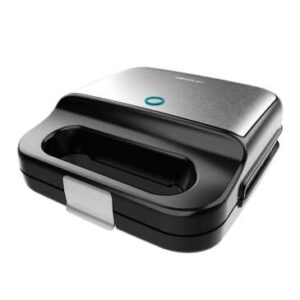 cecotec rock’ntoast 4 in 1 sandwichera 1000w capacidad para 2 sandwiches 4 placas intercambiables con revestimiento de piedra rockstone acabados en acero inoxidable