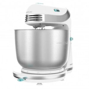 cecotec cecomixer easy white batidora amasadora 250w bol de acero inoxidable de 3,5l movimiento planetario 6 velocidades