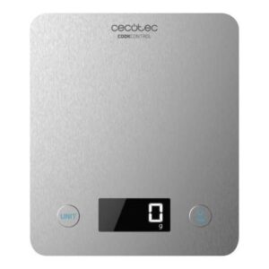 cecotec cook control 10000 connected bascula de cocina acabado en acero inox precision de 1gr peso max. 5kg pantalla lcd diseño extraplano recubrimiento antihuellas