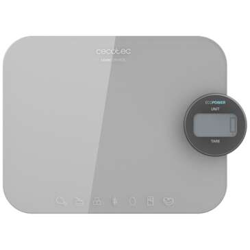 cecotec cook control 10300 ecopower nutrition bascula de cocina funciona sin pilas precision de 1gr peso max. 8kg pantalla lcd funcion tara funcion solidos y liquidos