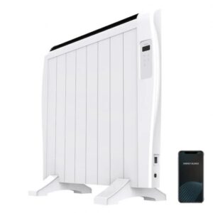 cecotec ready warm 1800 thermal connected radiador electrico 1200w 8 elementos colocacion en pared o de pie control wifi temporizador pantalla lcd mando a distancia