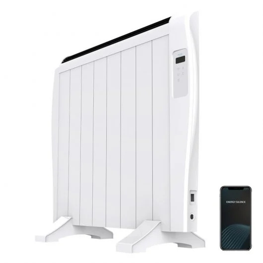 cecotec ready warm 1800 thermal connected radiador electrico 1200w 8 elementos colocacion en pared o de pie control wifi temporizador pantalla lcd mando a distancia