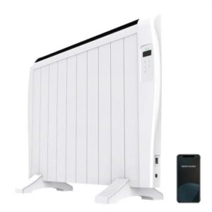 cecotec ready warm 2000 thermal connected radiador electrico 1500w 10 elementos colocacion en pared o de pie control wifi temporizador pantalla lcd mando a distancia
