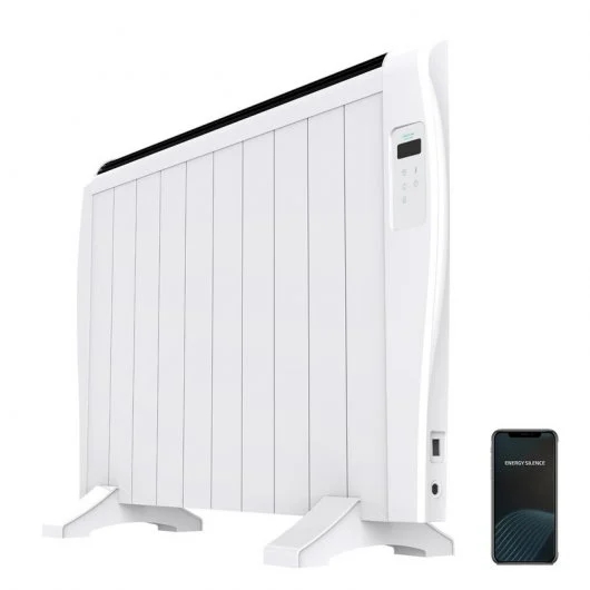 cecotec ready warm 2000 thermal connected radiador electrico 1500w 10 elementos colocacion en pared o de pie control wifi temporizador pantalla lcd mando a distancia