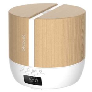 cecotec purearoma 550 connected white woody difusor de aromas 500ml bluetooth pantalla led altavoz temporizador 12h 3 modos de funcionamiento cobertura 30m2