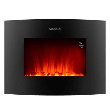 cecotec ready warm 2250 curved flames connected chimenea electrica 2000w wifi tamaño 22" 2 niveles de potencia mando a distancia panel curvo temporizador