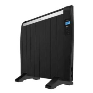 cecotec ready warm 1800 thermal black radiador electrico bajo consumo 1200w 8 elementos colocacion en pared o de pie pantalla led 3 modos temporizador mando a distancia