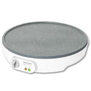 cecotec fun crepestone crepera electrica 1000w revestimiento antiadherente rockstone potencia regulable diametro de 30,5cm rodillo esparcidor y espatula incluidos