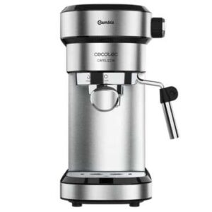 cecotec cafelizzia 790 steel cafetera express 1350w presion 20 bares deposito de 1,2l brazo doble salida vaporizador superficie calientatazas acabados en acero inoxidable