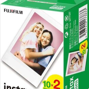 fujifilm instax mini pack de 2x10 peliculas de fotos instantaneas validas para todas las camaras mini de instax formato de impresion (tamaño de la imagen: 46x62mm)