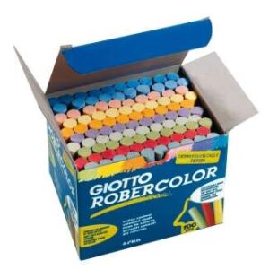 giotto robercolor pack de 100 tizas redondas de colores testadas dermatologicamente compactas y duraderas colores surtidos