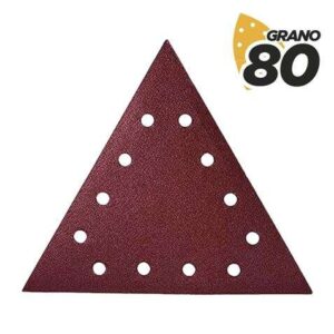 blim pack de 5 lijas con velcro para lijadora bl0223 grano 80 formato triangular