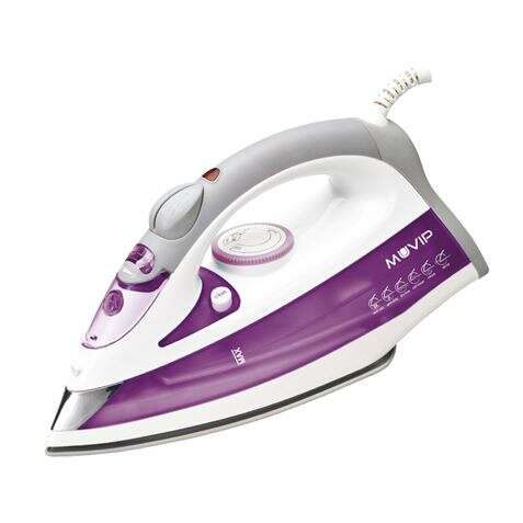 muvip plancha de ropa con vapor 2200w suela de ceramica deposito de 350ml control de temperatura cable de 1.80m