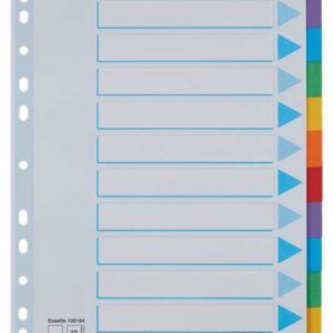 esselte separadores 12 posiciones multitaladro 6 colores carton tamaño a4