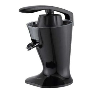 muvip black design exprimidor electrico 160w comodo mango para presionar filtro de acero inoxidable sistema antigoteo 2 tamaños de conos