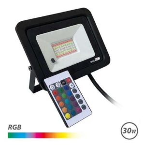 elbat foco led rgb 30w control remoto ip65 ideal para exterior