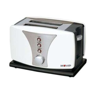 muvip top design tostadora de pan 800w capacidad para 2 rebanadas 6 niveles de tostado funcion calentar, descongelacion y recalentar parada automatica y manual