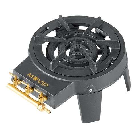 muvip fogon de gas con 3 distribuidores de fuego llaves de gas independientes 9kw de potencia material: hierro fundido