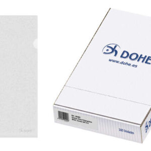 dohe caja de 100 dossiers uñero basic 100 micras tamaño a4 transparente