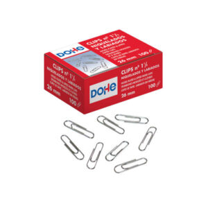 dohe pack de 100 clips labiados nº1 1/2 26mm niquelados