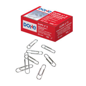 dohe pack de 100 clips labiados nº2 32mm niquelados