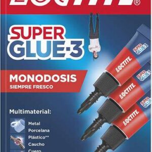 loctite pack de 3 super glue 3 mini trio original 1gr triple resistencia adhesivo transparente pegado y fuerza instantanea 2229418/2229419/2640065/2961387