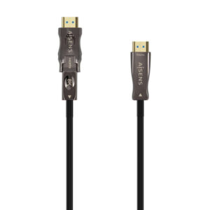 aisens cable hdmi v2.1 aoc desmontable ultra alta velocidad / hec 8k@60hz 4k@120hz 4:4:4 48gbps a/m d/a/m 15m color negro