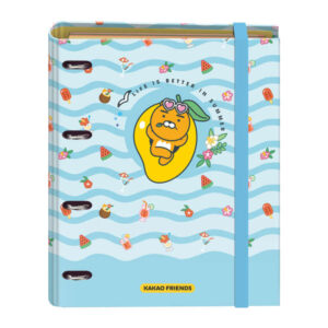 dohe kakao friends summer holiday carpeta de 4 anillas formato a4 con recambio de 100 hojas 4 separadores de colores cierre con goma elastica anillas de 35mm
