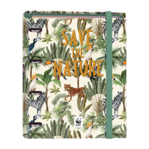 dohe wwf save the nature carpeta de 4 anillas formato a4 con recambio de 100 hojas 4 separadores polipropileno de colores cierre con goma elastica anillas de 35mm
