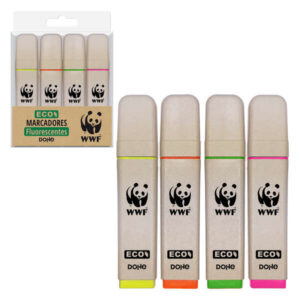 dohe pack de 4 rotuladores fluorescentes eco punta biselada trazo 1 5mm tinta con base de agua colores surtidos