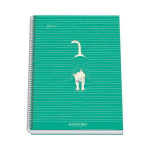 dohe santoro felines cuaderno espiral tapa dura tamaño a4 de 100 hojas 90gr hojas microperforadas con 4 taladros cuadricula 5mm