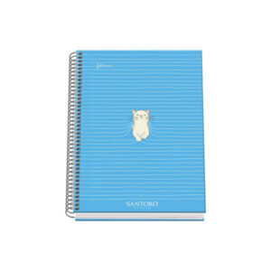 dohe santoro felines cuaderno espiral tapa dura tamaño a5 de 100 hojas 90gr hojas microperforadas con 2 taladros cuadricula 5mm