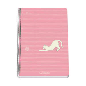 dohe santoro felines cuaderno espiral tapa rigida tamaño folio de 80 hojas 90gr hojas con cuadricula 4mm