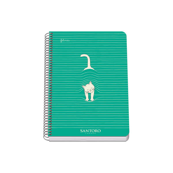 dohe santoro felines cuaderno espiral tapa rigida tamaño a5 de 80 hojas 90gr hojas con cuadricula 4mm