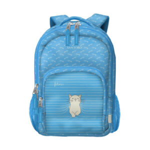 dohe santoro felines mochila escolar pequeña 3 compartimentos bolsillos laterales tirantes acolchados y ajustables asa superior