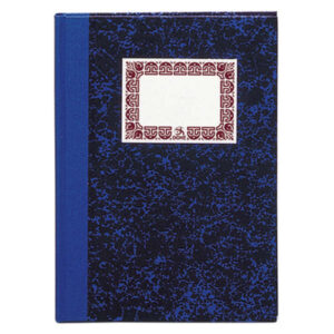 dohe cuaderno cartone rayado horizontal de 100 hojas folio natural tapa en tres piezas con lomera de tela interior en papel offset de 70g/m2 cosidos a hilo vegetal lomo azul